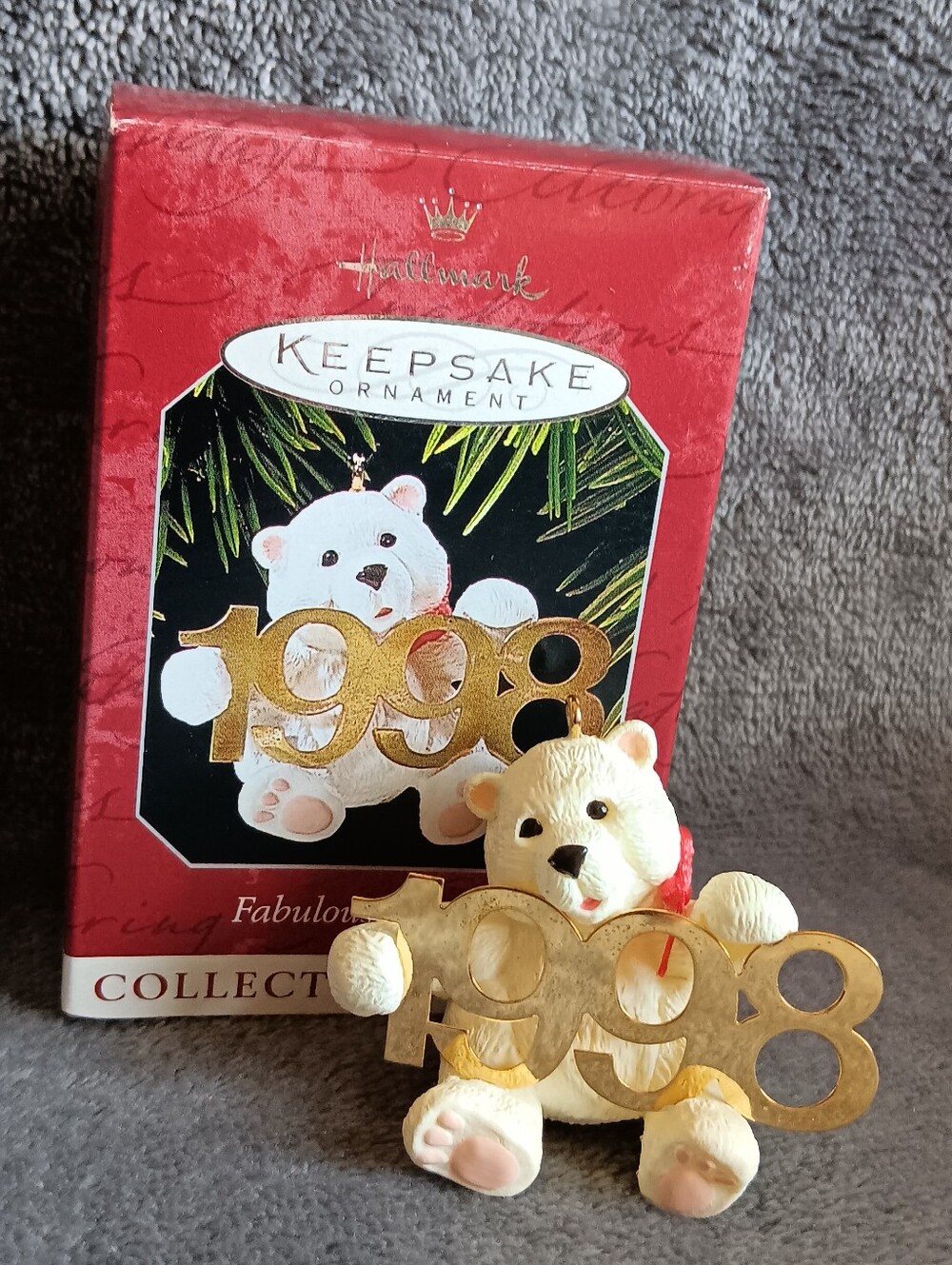 90s Kids Christmas Tree Ornament Hallmark Polar Bear Holiday Keepsake 1998 VTG